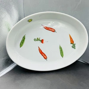 Vintage Ceramic Seafood Casserole Pasta Baking Dish 13” Veggie Vegetable Design - Picture 1 of 9