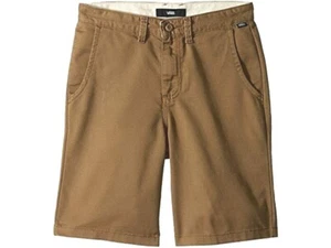 VANS Boys Authentic Stretch Chino Shorts Khaki Tan Brown Nwt - Picture 1 of 2