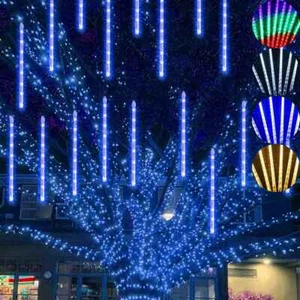 LED Meteor Shower Lights Rain Icicle Falling Lamp Christmas Garden Outdoor Decor - Picture 1 of 15