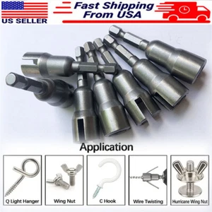 USA Hurricane Shutter Drill Bit,Wing Nut Drill Bit,Wingnut Socket,Power Wing Nut - Picture 1 of 15