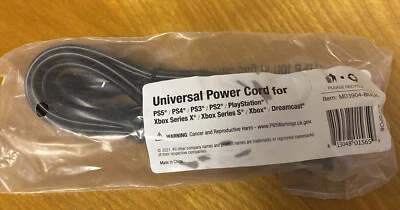 NEW 6 FT Tomee AC Power Cord Playstation 5 PS5 PS4 PS3 PS2 PS1 XBOX DREAMCAST - Image 1 of 2