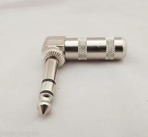1pcs 6.35 mm 1/4" Male Right Angle TRS Stereo Audio Plug Cable Connector Adapter - Picture 1 of 8