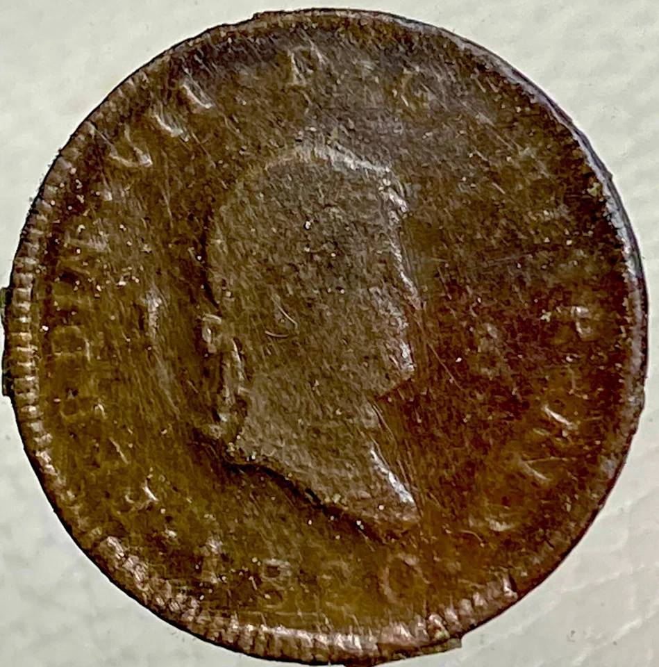 Large 1820 Spanish 8 Maravedis King Ferdinand VII Small Head Nice Details - Image 1 of 4