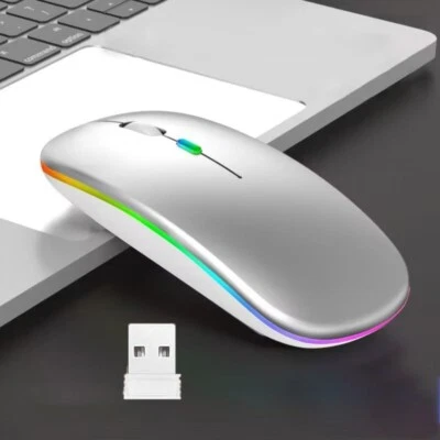 raton inalambrico recargable de para pc laptop computadora Blanco mouse - Imagem 1 de 4