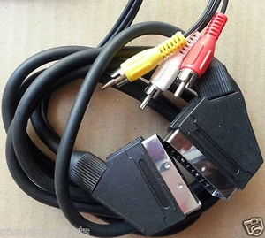 2M, SCART TO SCART + 3 X RCA PHONO AV CABLE, STEREO AUDIO & COMPOSITE VIDEO LEAD - Picture 1 of 3