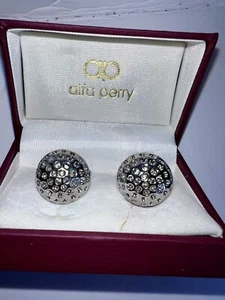Alfa Perry Manschettenknöpfe Strass silberfarben neu in Box rund Vintage 13P - Bild 1 von 8