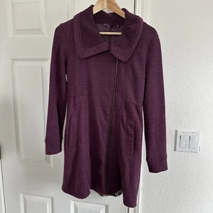 Prana Purple Plum Zip Fleece Sweater Jacket XS Extra Small - Picture 1 of 10