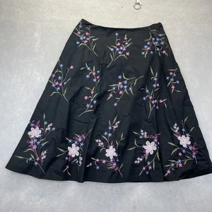 Gonna Covington donna linea 4 A nera midi ricamata floreale cottagecore - Foto 1 di 11