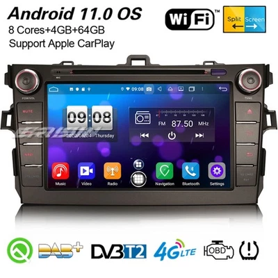 8-Kern Android 11 CarPlay Navi DSP Autoradio 4G WiFi CD Toyota COROLLA E140 E150 - Bild 1 von 4
