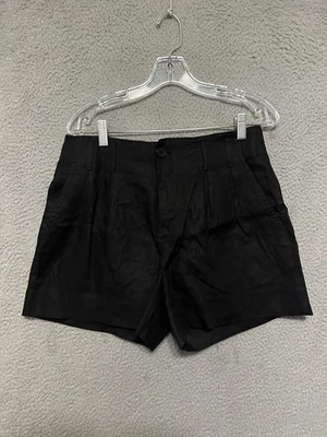 Pantalones Cortos BANANA REPUBLIC Mujer 100% Lino Talla 6 Negro Plisado Adulto Foto 1 de 4