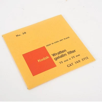 KODAK No.38 WRATTEN BLUE GEL FILTER Absorbs Red & UV 7.5 cm 3" Square NEW #AD679 - Image 1 of 2