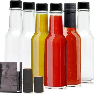 5Oz Glass Bottle, Clear Woozy Bottles with Shrink Capsules,Empty Small Beverage/ - Image 1 of 4