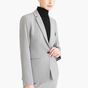 J. Crew Classic Work Blazer Suit Jacket in Heather Gray Shoulder Pad Tailored - Picture 1 of 8