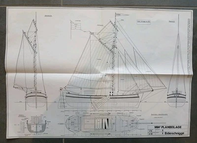 Modellwerft Bauplan Eiderschnigge 1:75 Gebraucht - Bild 1 von 2
