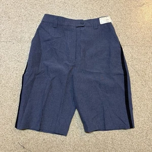 VTG NWT WOMENS US POSTAL SHORTS BLUE SIZE 14 USA Made Polyester Talon Zipper - Picture 1 of 9