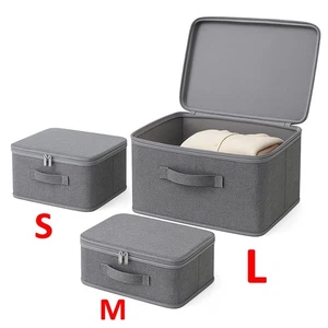 Foldable Fabric Storage Box with Lid & Clear Window Clothes Bedding Wardrobe Org - Picture 1 of 10