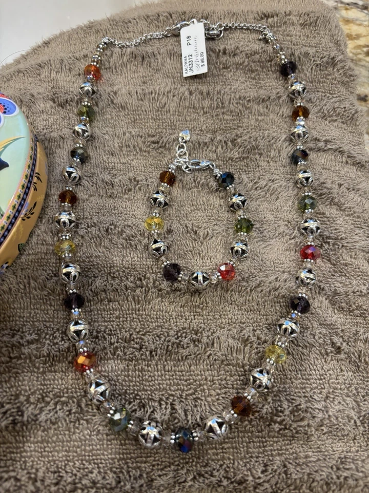 Juego de collar y pulsera Brighton Kalpana con cuentas de cristal multicolor Foto 1 de 4