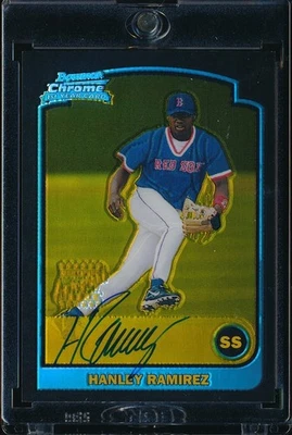 2003 BOWMAN CHROME HANLEY RAMIREZ GOLD REFRACTOR REF AUTO AUTOGRAPH /50 RC - Image 1 of 2