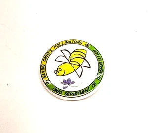 Ohio DOT Pollinator Bee Button – Saving Pollinators Kids Nature Pin Back Button - Picture 1 of 2