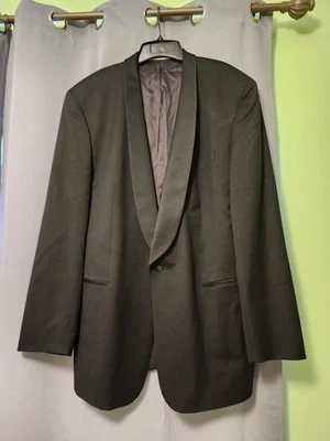 HUGO BOSS Black Virgin Wool Tuxedo Vitale Barberis Canonico Smoking Jacket 46L  - Image 1 of 4