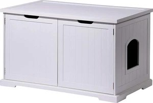 Dobar Katzenschrank weiss Katzenhöhle für Katzentoiletten Katzenhaus Katzenmöbel - Bild 1 von 4