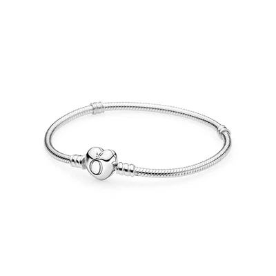 Auténtico Brazalete Cadena Serpiente Cierre Corazón Momentos Pandora Plata 925 NUEVO con CAJA Foto 1 de 4