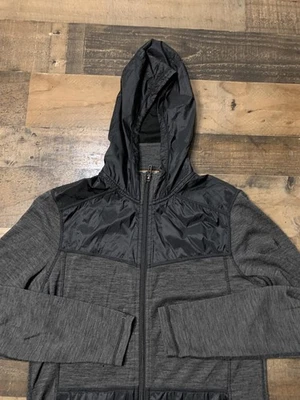 Chaqueta Smartwool Para Hombre Gris Medio Negro Con Capucha Cremallera Completa Mezcla de Lana Merino Foto 1 de 4