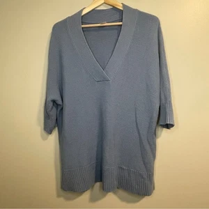 Chico's Light Blue V-Neck Tunic Sweater - Picture 1 of 6
