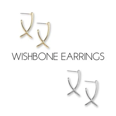 Pendientes Park Lane Wishbone High Oro Pulido Nuevos en Caja Nuevos con Etiquetas Foto 1 de 4