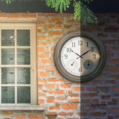 La Crosse 435-3239-INT 15.5" Outdoor Lighted Leaves Quartz - Image 1 of 4