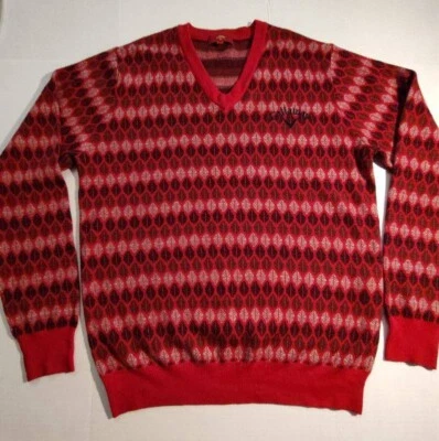 Callaway Wool Sweater Men’s V Neck Red Size 3L - Image 1 of 4
