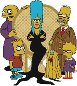 KREUZSTICH + BASTELMUSTER Simpsons Addams Family Homer Bart Halloween Marge - Bild 1 von 16