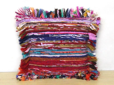 Pink Chindi Cushion Cover Room Décor Unfilled Pillow Cover All Size - Image 1 of 4