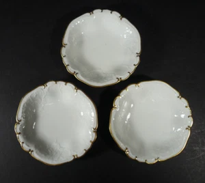 Antique Furstenberg Porcelain Set of 3 White with Gold Dishes Bowls 4 1/8" - Picture 1 of 4
