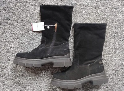 Tommy Hilfiger black suede leather boots, 41/7, NEW! RRP £170 - Image 1 of 4