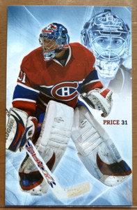 2007-2008 Montreal Canadiens Carey Price Team issued postcard photo card Rookie