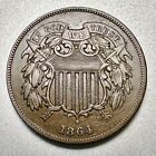 1864 LARGE MOTTO  2 CENT PIECE   NICE DETAIL   KEY TYPE COIN  #5629