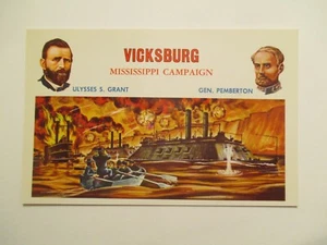 Civil War Postcard Vicksburg Mississippi Campaign Grant Pemberton - Picture 1 of 2