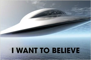 I WANT TO BELIEVE classic ufo flying saucer COLLECTORS POSTER unusual 20x30 - Picture 1 of 1
