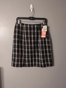Vintage 90s Mixit Women’s Plaid Wool Blend Skirt Lined Size 8 Made in USA NWT - Picture 1 of 8