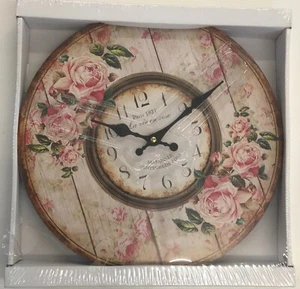 Vintage Rustic Wall Clocks 34cm Shabby Chic Kitchen Home Bedroom *EL172 - Picture 1 of 9