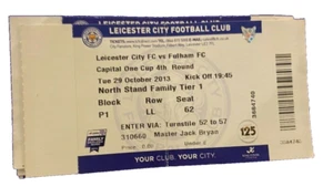 LEICESTER CITY V FULHAM - LEAGUE CUP RD 4 - MATCH TICKET - 29/10/2013 - Picture 1 of 1