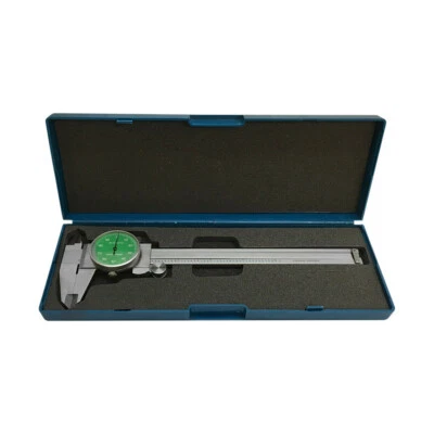 GREEN Face 0-6" stainless Steel 4 Way Dial Caliper Shock Proof 0.001" Graduation - Image 1 of 4
