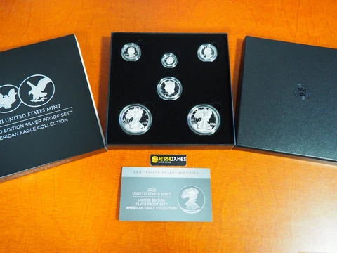 2021 W & S PROOF SILVER EAGLE LIMITED EDITION PROOF SET 21RCN IN OGP Cover