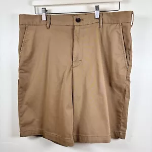 IZOD Men's Saltwater 9.5" Flat Front Chino Short Size 34 Cognac Relaxed Classics - Picture 1 of 8