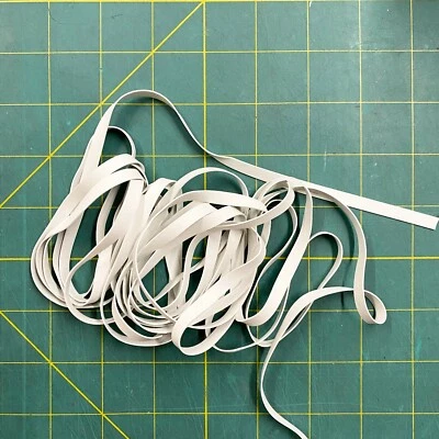 Swimwear Elastic Rubber Silicone Elastic 1/4 inch, 5, 10, 20 yards - White  - Image 1 of 4