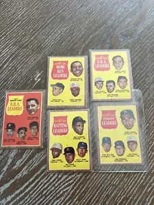 1962 Topps BASEBALL LEADERS Koufax Clemente Mays etc 5 Card Lot - Picture 1 of 5