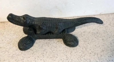 Alligator Crocodile Nut Cracker 9" Cast Iron Home Gift - Image 1 of 4