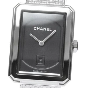 Chanel Boy Friend Date H4878 Quartz Stainless Steel Black Dial W27mm A Rank Used - Picture 1 of 6