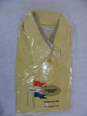 NIP Vtg American Craftsman Short Sleeve Perm Press Button Up Shirt,Yellow,XL rr - Image 1 of 4
